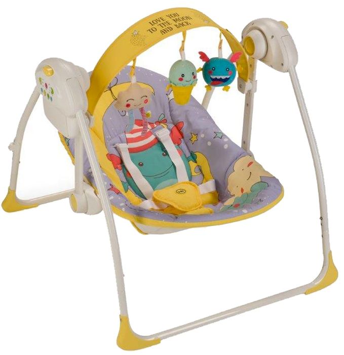 Happy Baby Электрокачели Jolly Violet4650069782599 Happy Baby Электрокачели Jolly Violet4650069782599Вашему вниманию представляются кресло-качели Jolly из коллекции MONSTER. Качели, напоминающие малышу среду, в которой он находился до рождения, помогут ему быстрее адаптироваться к внешнему миру, а также станут отличным помощником матери в уходе за ребенком. В качельках Jolly малышу будет уютно, тепло, безопасно и весело. Таймер на 10, 20 и 30 минут даст матери время для решения насущных бытовых вопросов. Три скорости укачивания позволят подобрать оптимальный вариант в зависимости от того, спит малыш или бодрствует. Восемь мелодий с возможностью регулировки громкости и съемная регулируемая дуга с игрушками не дадут ребенку скучать. Работают качели от батареек (тип С, 4 штуки) или от сети через адаптер.