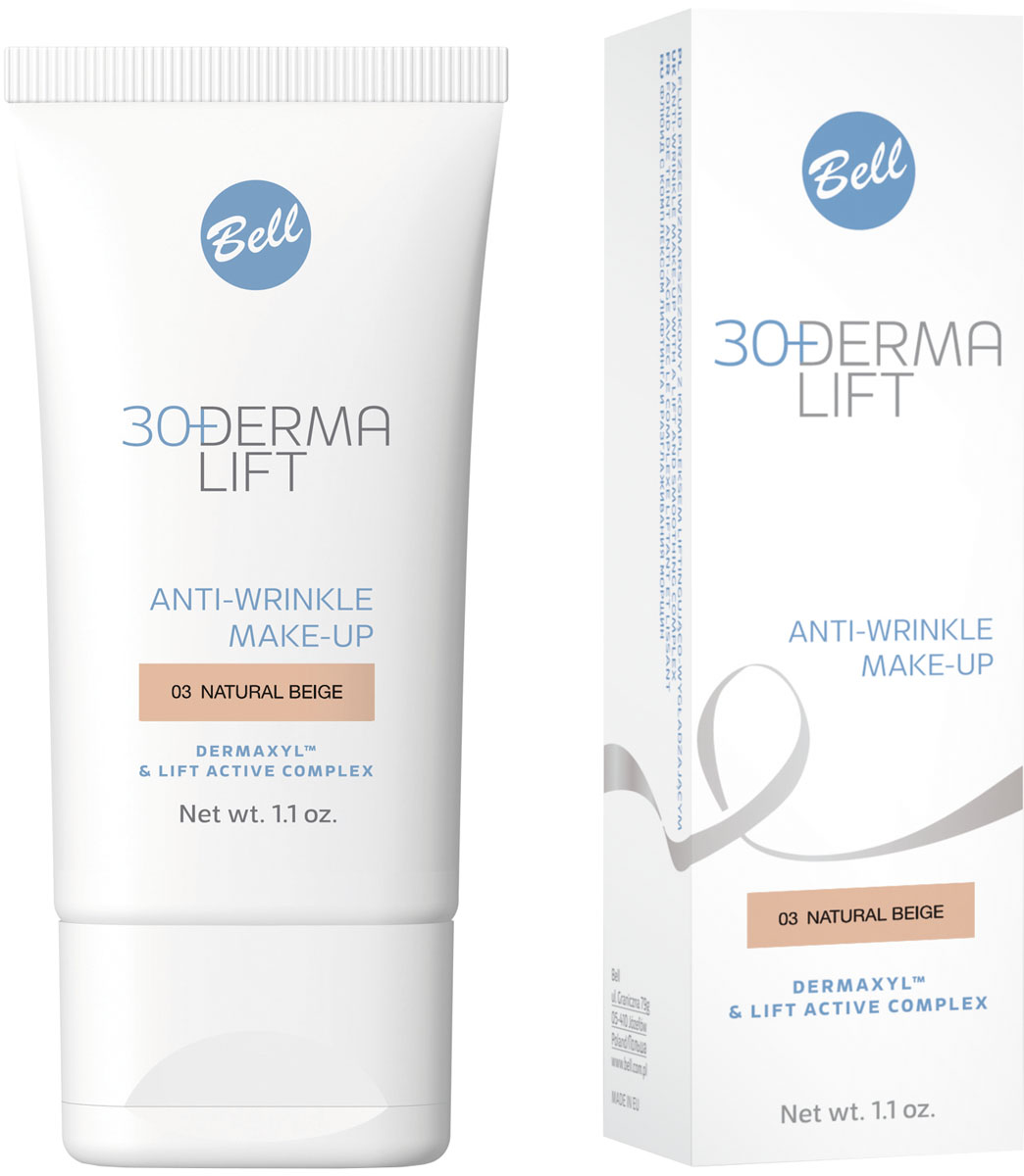 Bell Флюид с комплексом лифтинга и разглаживания морщин Derma Lift Anti-wrinkle 30 грBAfllDL003 Bell Флюид с комплексом лифтинга и разглаживания морщин Derma Lift Anti-wrinkle 30 грBAfllDL003Показания к применению: Серая усталая кожа лица, лишенная упругости. Действие: Формула, содержащая активные ингредиенты: Dermaxyl и Lift Active Complex, разглаживает кожу, оптически уменьшает мелкие морщины. Флюид скрывает незначительные пятна и несовершенства кожи лица. Выравнивает тон кожи, придавая ей мягкий, равномерный оттенок. Легкая текстура обеспечивает равномерное нанесение. Эффект: Менее заметные морщины, однородный цвет кожи. Тон 3