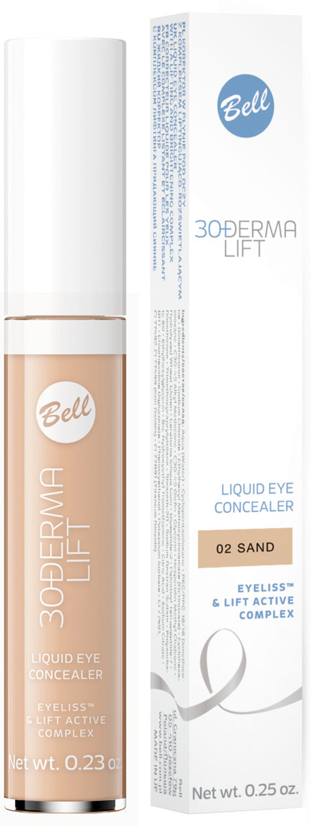 Bell Корректор жидкий с комплексом лифтинга придающий сияние Derma Lift Concealer Тон 2, 6,5 грBAkopDL002 Bell Корректор жидкий с комплексом лифтинга придающий сияние Derma Lift Concealer Тон 2, 6,5 грBAkopDL002Жидкий корректор с комплексом лифтинга придающий сияние разглаживает кожу, оптически уменьшает мелкие морщинки. Придает сияние и выравнивает тон. Со дня на день, признаки усталости, темные круги под глазами становятся менее заметны. При синяках, отеках под глазами, отсутствии упругости кожи. Особенности состава: Активные ингредиенты: Eyelissl и Lift Active Complex разглаживает кожу, оптически уменьшает мелкие морщины. Маскирует темные круги вокруг глаз и другие дефекты кожи. Способ применения: Нанести тонким слоем лёгкими движениями на кожу вокруг глаз
