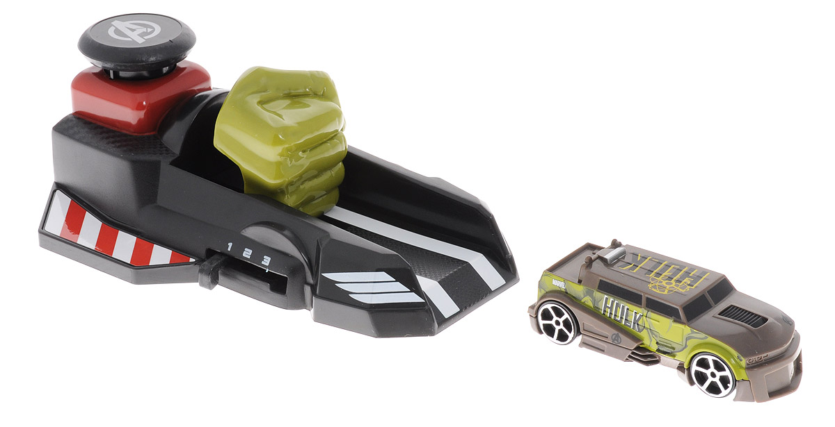 Majorette Игровой набор Пусковой механизм Мстители цвет черный хаки3089705_черный, хаки Majorette Игровой набор Пусковой механизм Мстители цвет черный хаки3089705_черный, хакиИгровой набор Majorette Пусковой механизм: Мстители, выполненный из безопасного пластика, станет любимой игрушкой вашего малыша. В набор входит машинка и пусковое устройство, оформленные в стиле команды супергероев Мстителей. Игрушка не требует батареек - просто отведите поршень пускового устройства назад, поставьте на освободившуюся площадку машинку, а затем нажмите на кнопку - распрямившийся поршень вытолкнет машинку и она быстро поедет вперед. Вы сможете настроить скорость и дальность езды машинки, выбрав одно из трех значений при помощи рычага сбоку пускового устройства. Игры с этим ярким игровым набором развивают концентрацию внимания, координацию движений, мелкую и крупную моторику, цветовое восприятие и воображение. Ваш малыш отлично проведет время, придумывая различные истории и устраивая соревнования. Рекомендуемый возраст от 3-х лет.