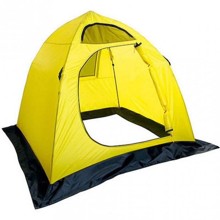 Палатка Holiday Easy Ice 210см х 210см YellowH-10461 Палатка Holiday Easy Ice 210см х 210см YellowH-10461Четырехугольная палатка Holiday Easy Ice создана специально для любителей зимней рыбалки. Конструкция не перегружена лишними приспособлениями, что позволяет максимально облегчить вес и уменьшить ее стоимость. Каркас изготовлен из трубчатого стекловолокна с диаметром 8 мм, что делает палатку устойчивой при сильном ветре. В комплект входят крючки, с помощью которых происходит крепление укрытия за края недосверленных лунок, и сумка-чехол для удобной транспортировки. Снегозащитная юбка по всему периметру палатки предотвратит проникновение влаги внутрь. Характеристики: Материал : 190T нейлон с PU покрытием. Размер палатки: 210 см х 210 см. Высота: 160 см. Водонепроницаемость: 600 мм. Диаметр каркаса: 0,8 см. Размер упаковки: 115 см х 14 см х 14 см.