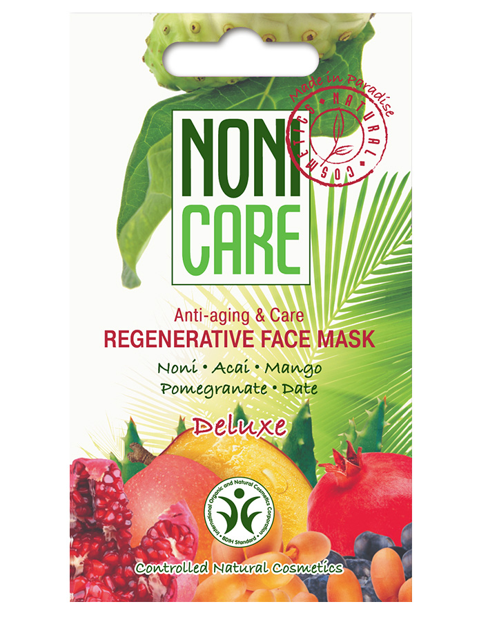 Nonicare Восстанавливающая маска для лица Deluxe - Regenerative Face Mask 11 мл4260254460241 Nonicare Восстанавливающая маска для лица Deluxe - Regenerative Face Mask 11 мл4260254460241Суперпитательная кремовая маска для интенсивного восстановления и «оживления» кожи с признаками стресса и увядания. Обладает омолаживающим действием. Маска является незаменимым средством для восстановления кожи после воздействия окружающей среды: мороз, солнце, ветер, а также для восстановления кожи после пилингов и солярия.Коктейль из соков экзотических растений, богатый витаминами (A, B1, B2, C), микроэлементами, полисахаридами и флавоноидами, активизирует внутренние процессы регенерации. Маска укрепляет сосуды и стимулирует выработку гиалуроновой кислоты, коллагена и эластина, что способствует уменьшению выраженности купероза и морщин. AHA кислоты, входящие в состав фруктов, улучшают проникновение активных компонентов в глубокие слои кожи. Средство устраняет сухость, стянутость, интенсивно питает. Кожа безупречна. Становится более эластичной, гладкой и сияющей, морщинки и мимические линии менее заметны. Текстура кожи заметно улучшается. При регулярном использовании кожа...
