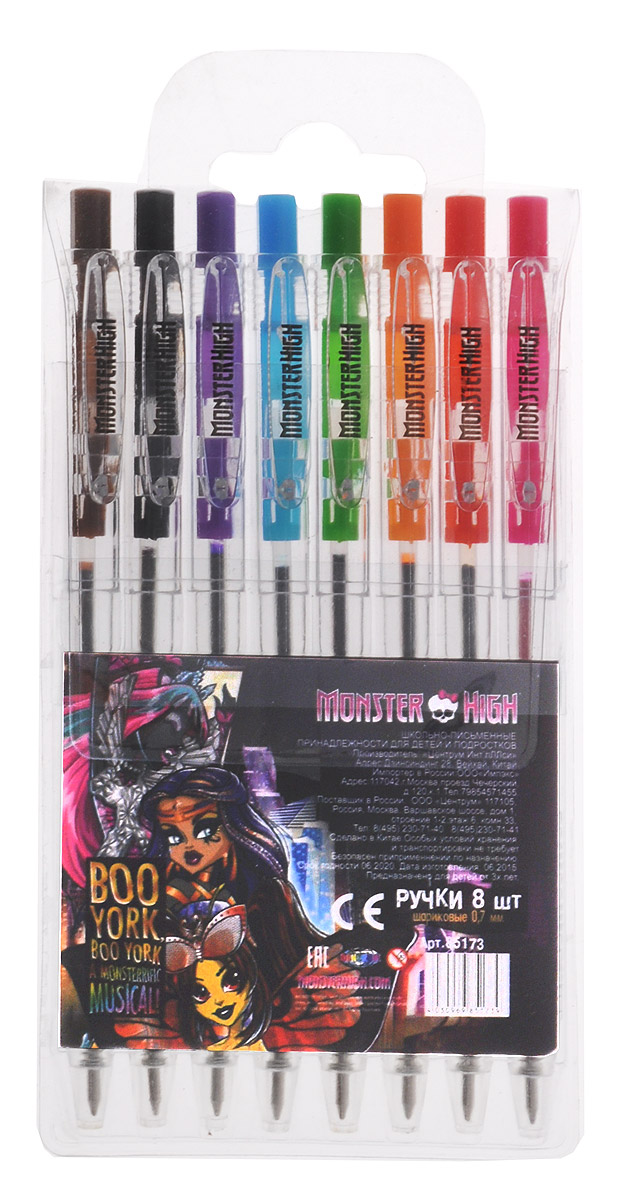 Centrum Набор шариковых ручек Мonster High 8 шт85173 Centrum Набор шариковых ручек Мonster High 8 шт85173Автоматические шариковые ручки Centrum Monster High станут незаменимыми атрибутами для учебы вашего ребенка. Корпус ручки выполнен из пластика разных цветов. Ручка оснащена клип-зажимом. Подача стержня осуществляется путем нажатия на кнопку в верхней части ручки. В комплекте 8 ручек разных цветов. Высококачественные чернила позволяют добиться идеальной плавности письма. Рекомендуемый возраст от 3-х лет.