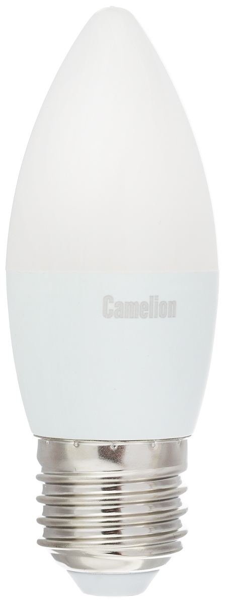Лампа светодиодная Camelion, теплый свет, цоколь Е27, 7W. 1207712077 Лампа светодиодная Camelion, теплый свет, цоколь Е27, 7W. 1207712077Светодиодная лампа Camelion - это инновационное решение, разработанное на основе новейших светодиодных технологий (LED) для эффективной замены любых видов галогенных или обыкновенных ламп накаливания во всех типах осветительных приборов. Она хорошо подойдет для освещения квартир, гостиниц и ресторанов. Лампа не содержит ртути и других вредных веществ, экологически безопасна и не требует утилизации, не выделяет при работе ультрафиолетовое и инфракрасное излучение. Напряжение: 220-240 В / 50 Гц. Индекс цветопередачи (Ra): 77+. Угол светового пучка: 220°. Использовать при температуре: от -30° до +40°.