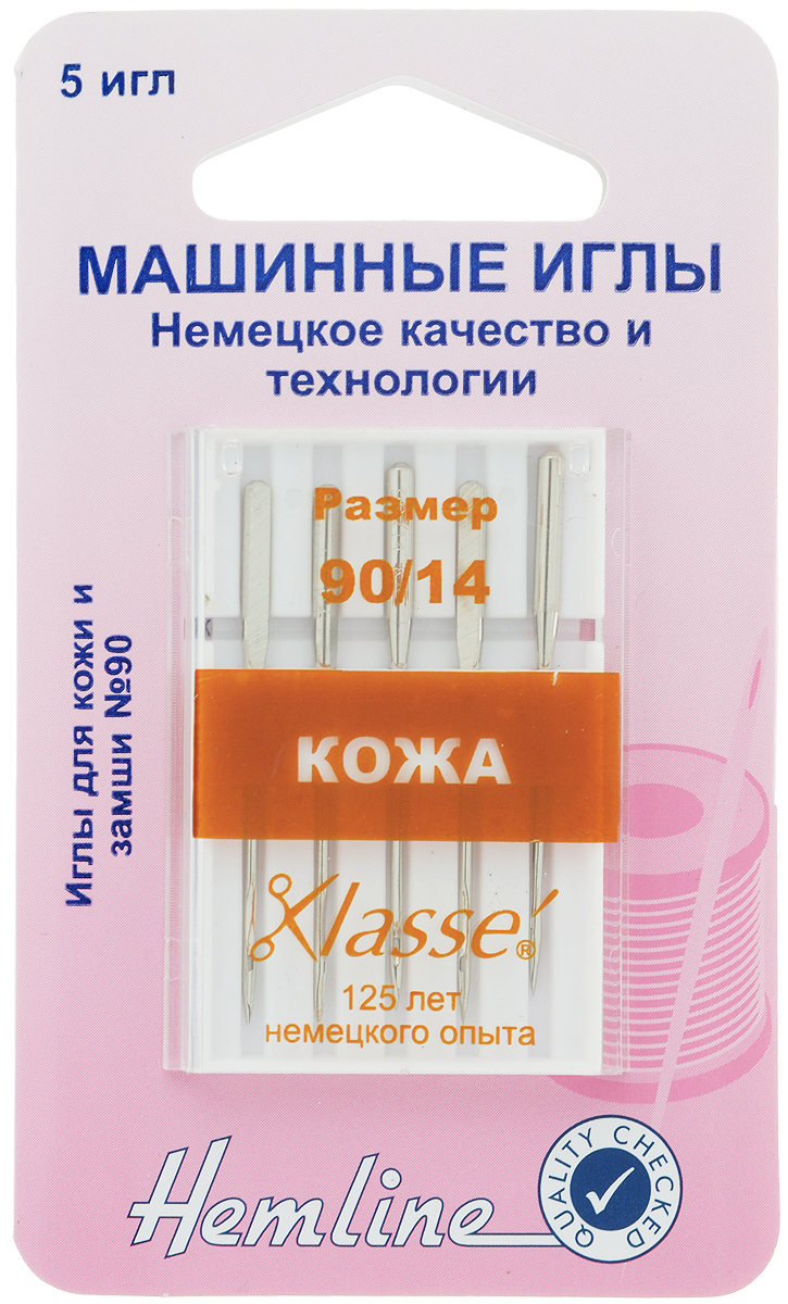 Иглы для бытовых швейных машин Hemline, для кожи и замши, №90, 5 шт104.90 Иглы для бытовых швейных машин Hemline, для кожи и замши, №90, 5 шт104.90Иглы Hemline, выполненный из стали, идеально подходят для шитья натуральной кожи и замши. Приплюснутый кончик проникает в трудносшиваемые ткани. Не используйте с текстилем. Подходят для всех видов машин. Размер: №90/14.