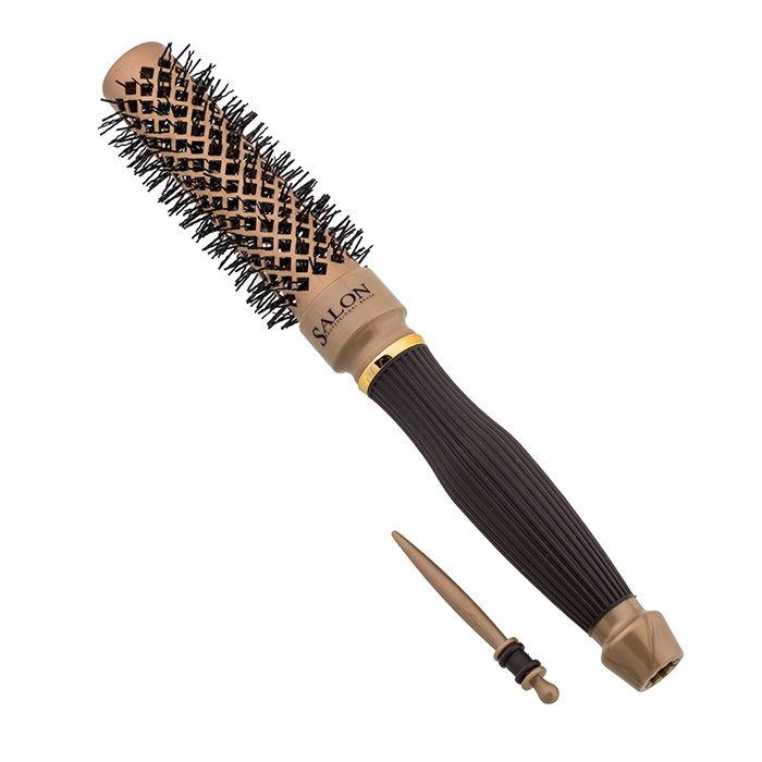 Термобрашинг Salon Professional 98062HVD Nano Style337-98062HVD Термобрашинг Salon Professional 98062HVD Nano Style337-98062HVDТермобрашинг Salon Professional 98062HVDI Nano Style, керамический, прорезиненная ручка, зубцы - термостойкие нейлоновые штифты, вставка для отделения прядей, d 25/40 мм, L 265 мм.