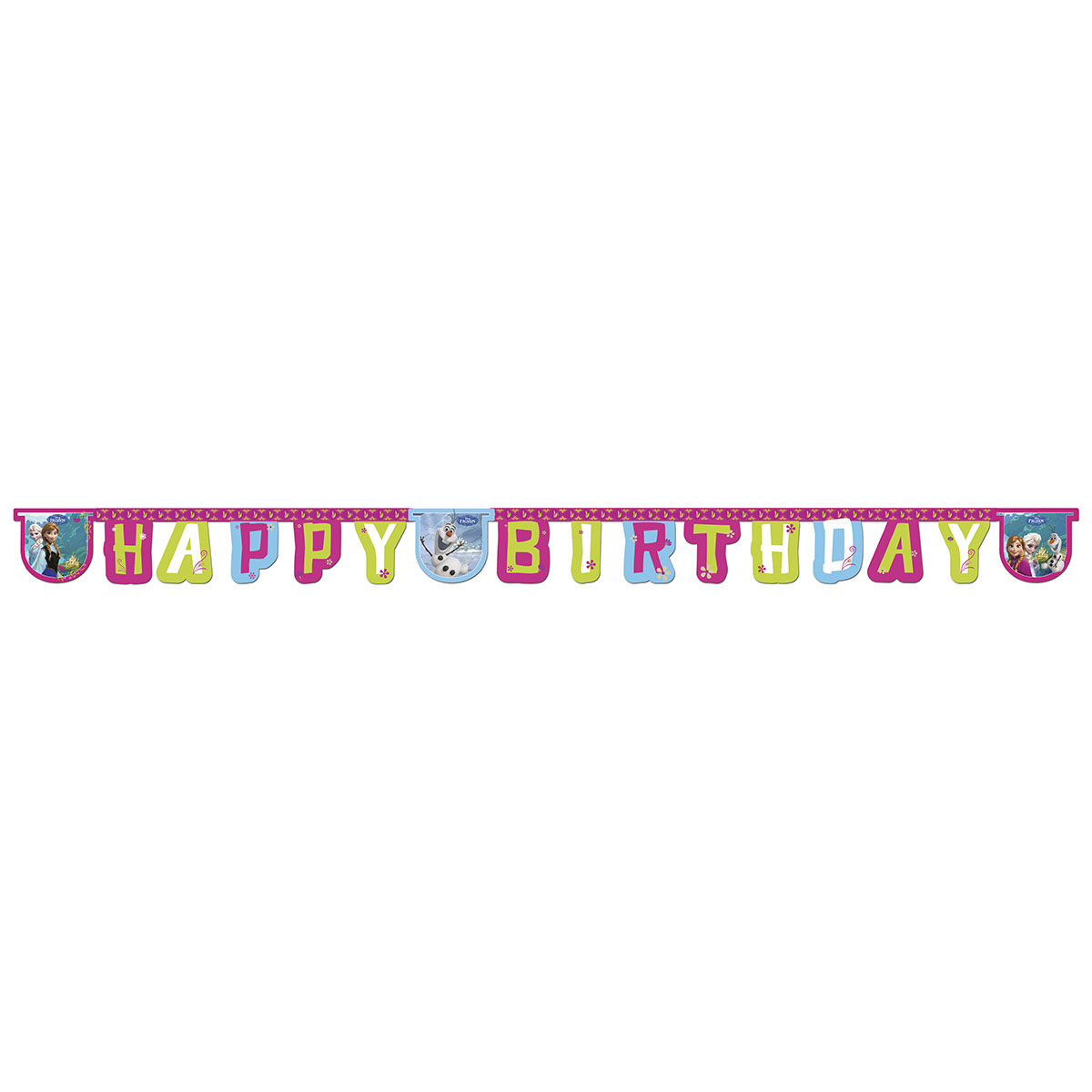 Procos Гирлянда-буквы Happy Birthday Холодное сердце1505-0862 Procos Гирлянда-буквы Happy Birthday Холодное сердце1505-0862Гирлянда-буквы Procos Happy Birthday. Холодное сердце выполнена из картона и оформлена изображением героев любимого мультфильма. Гирлянда представляет собой надпись Happy Birthday, которая очень легко и просто развешивается над потолком, создавая атмосферу волшебного праздника. Элементы гирлянды скрепляются друг с другом с помощью подвижных металлических соединений. Крайние карточки имеют ниточные петли для удобства крепления гирлянды. Такая гирлянда украсит ваш праздник и подарит имениннику отличное настроение.