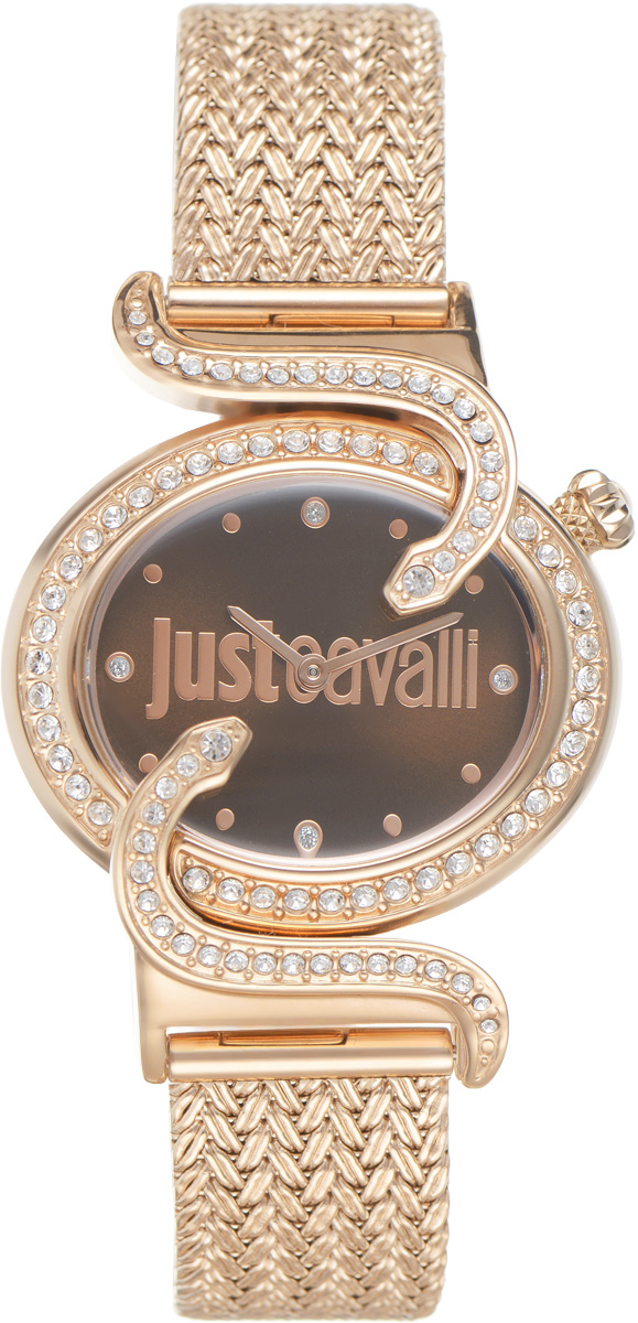 Часы наручные женские Just Cavalli, цвет: золотой. R7253591506R7253591506 Часы наручные женские Just Cavalli, цвет: золотой. R7253591506R7253591506Оригинальные женские часы Just Cavalli выполнены из нержавеющей стали с PVD-покрытием и минерального стекла. Изделие дополнено символикой бренда. Корпус часов выполнен из нержавеющей стали с PVD-покрытием, оформлен оригинальными змейками, извивающимися вдоль корпуса, инкрустирован стразами. Циферблат дополнен минеральным стеклом и имеет степень влагозащиты равную 3 atm. Ремешок имеет практичную пряжку, которая позволит моментально снимать и одевать часы без лишних усилий. Часы поставляются в фирменной упаковке. Часы Just Cavalli подчеркнут изящность женской руки и отменное чувство стиля у их обладательницы.