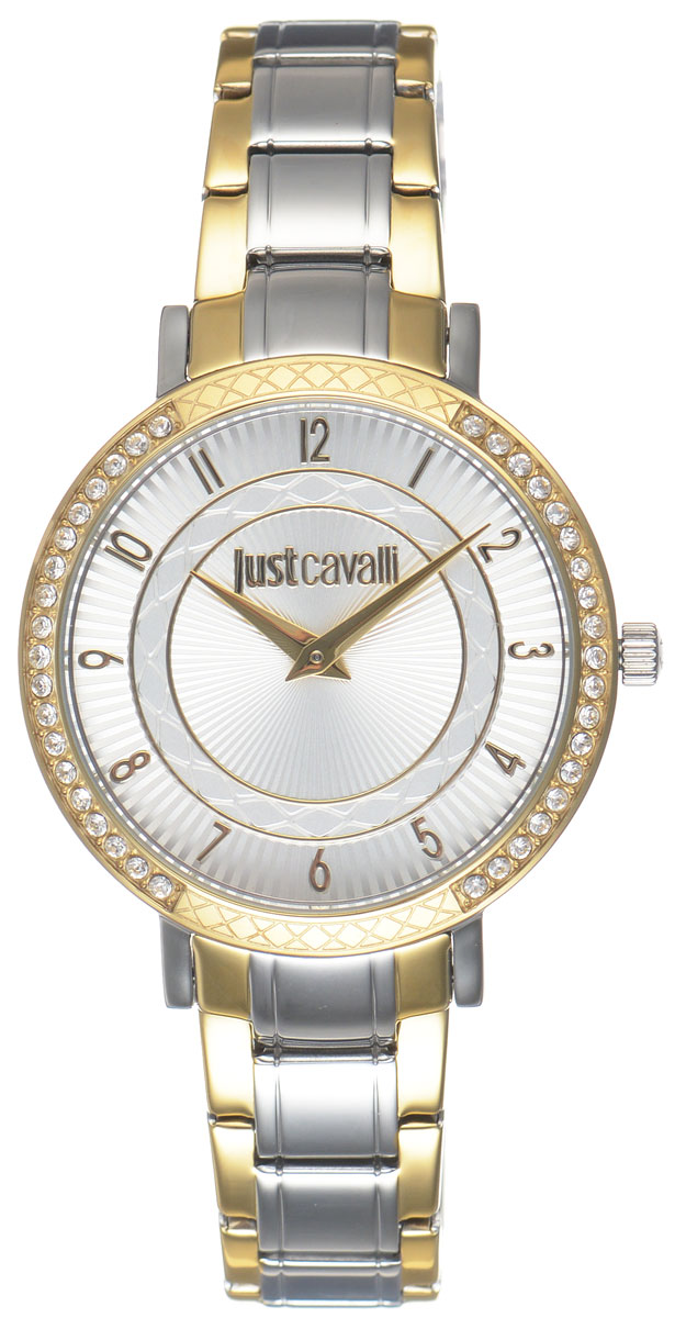 Часы наручные женские Just Cavalli, цвет: серебро, золото. R7253527502R7253527502 Часы наручные женские Just Cavalli, цвет: серебро, золото. R7253527502R7253527502Наручные женские часы Just Cavalli произведены из материалов самого высокого качества на базе новейших технологий. Они оснащены точным кварцевым механизмом. Корпус часов изготовлен из нержавеющей стали и инкрустирован стразами, циферблат защищен минеральным стеклом. Ремешок выполнен из нержавеющей стали с PVD-покрытием и оснащен удобной раскладывающейся застежкой, которая позволит моментально снимать и одевать часы без лишних усилий Циферблат круглой формы оснащен двумя стрелками - часовой и минутной. Часы являются водостойкими - 3АТМ. Изделие укомплектовано в стильную фирменную коробку с названием бренда. Наручные часы Just Cavalli созданы для современных девушек, которые не желают потерять свою индивидуальность в городской суете. Изящный стиль, дополненный чарующим сиянием кристаллов, придется по вкусу даже самой взыскательной моднице.