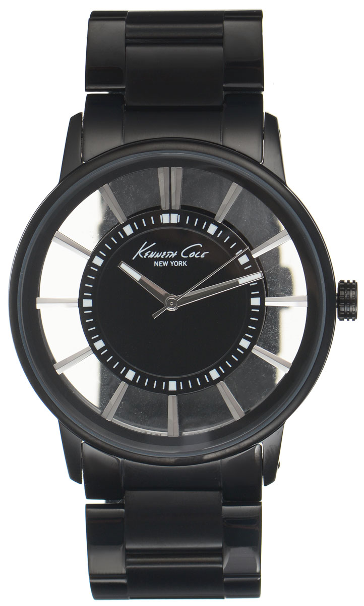 Часы наручные мужские Kenneth Cole, цвет: черный. IKC3994IKC3994 Часы наручные мужские Kenneth Cole, цвет: черный. IKC3994IKC3994Стильные мужские часы Kenneth Cole выполнены из нержавеющей стали и минерального стекла. Циферблат изделия дополнен символикой бренда. Часы оснащены кварцевым механизмом с тремя стрелками, прозрачным корпусом, устойчивым к царапинам минеральным стеклом, степенью влагозащиты 3atm. Изделие дополнено ремешком из нержавеющей стали с PVD-покрытием, оснащенным удобной раскладывающейся застежкой, которая позволит моментально снимать и одевать часы без лишних усилий. Часы поставляются в фирменной упаковке. Аксессуары Kenneth Cole очень стильные, но при этом весьма практичные. Их можно носить в любое время и в любой ситуации. Подход марки Kenneth Cole утилитарен, формы лаконичны, детали неожиданны.