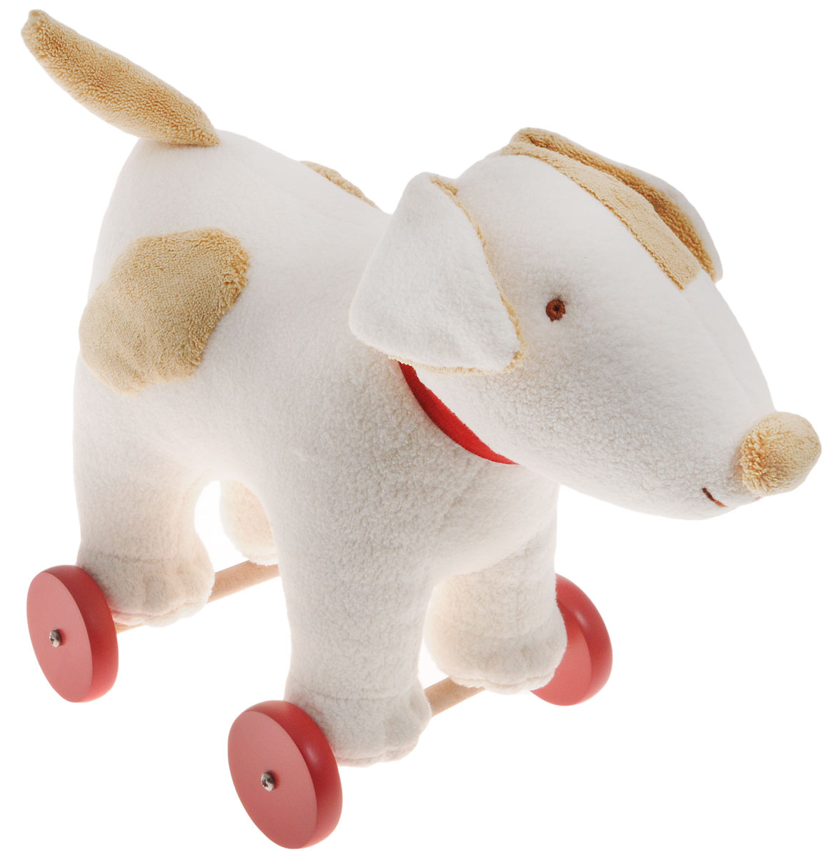 Trousselier Игрушка-каталка СобакаV4001 42 Trousselier Игрушка-каталка СобакаV4001 42Игрушка-каталка Trousselier Собака никого не оставит равнодушным и обязательно вызовет улыбку у всех, кто ее увидит. Изделие изготовлено из приятных на ощупь и мягких материалов. Игрушка выполнена в виде милой собачки с красным ошейником, стоящей на деревянных колесиках. Игрушка- каталка Trousselier Собака станет отличным подарком для ребенка! Такая игрушка будет подталкивать ребенка больше ходить, развивает мелкую моторику и координацию движений.