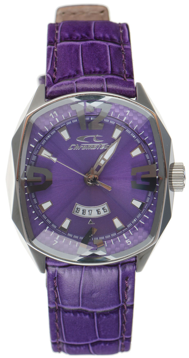Часы наручные женские Chronotech, цвет: фиолетовый. RW0054RW0054 Часы наручные женские Chronotech, цвет: фиолетовый. RW0054RW0054Оригинальные женские часы Chronotech произведены опытными специалистами из материалов самого высокого качества на базе новейших технологий. Часы оснащены точным кварцевым механизмом. Корпус часов выполнен из нержавеющей стали и защищен минеральным стеклом. Ремешок выполнен из натуральной кожи с тиснением под крокодила и оснащен классической застежкой-пряжкой. Циферблат выполнен в форме призмы, оснащен индикатором даты и тремя стрелками - часовой, минутной и секундной. Часы CHRONOTECH подчеркнут отменное чувство стиля их обладательницы. Часы укомплектованы в фирменную коробку с названием бренда.