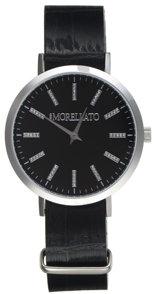 Часы наручные женские Morellato, цвет: черный. R0151133506R0151133506 Часы наручные женские Morellato, цвет: черный. R0151133506R0151133506Стильные женские часы Morellato изготовлены из высокотехнологичной гипоаллергенной нержавеющей стали. Ремешок выполнен из натуральной лаковой кожи с тиснением под рептилию и оснащен классической застежкой-пряжкой. Точный кварцевый механизм имеет степень влагозащиты равную 3 Bar и дополнен часовой и минутной стрелками. Циферблат украшен рисками, инкрустированными искусственными кристаллами. Для того чтобы защитить циферблат от повреждений в часах используется высокопрочное минеральное стекло. Изделие упаковано в фирменную коробку и дополнительно в подарочную коробку с названием бренда. Часы Morellato отличаются современным уникальным дизайном, идеальными пропорциями в сочетании с прекрасными материалами, техническими характеристиками и доступной ценой.