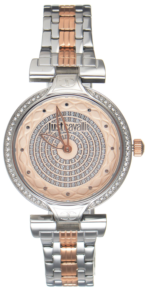 Часы наручные женские Just Cavalli, цвет: серебристый. R7253579502R7253579502 Часы наручные женские Just Cavalli, цвет: серебристый. R7253579502R7253579502Наручные женские часы Just Cavalli произведены из материалов самого высокого качества на базе новейших технологий. Они оснащены точным кварцевым механизмом. Корпус часов изготовлен из нержавеющей стали с PVD-покрытием, циферблат инкрустирован стразами Swarovski и защищен минеральным стеклом. Ремешок выполнен из нержавеющей стали с PVD-покрытием и оснащен удобной раскладывающейся застежкой, которая позволит моментально снимать и одевать часы без лишних усилий Циферблат круглой формы оснащен двумя стрелками - часовой и минутной, инкрустирован стразами и оформлен названием бренда. Часы являются водостойкими - 3АТМ. Изделие укомплектовано в стильную фирменную коробку с названием бренда. Наручные часы Just Cavalli созданы для современных девушек, которые не желают потерять свою индивидуальность в городской суете. Изящный стиль, дополненный чарующим сиянием кристаллов, придется по вкусу даже самой взыскательной моднице.