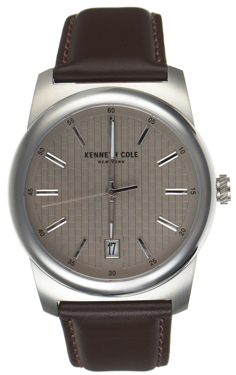 Часы наручные мужские Kenneth Cole, цвет: коричневый. 1002589310025893 Часы наручные мужские Kenneth Cole, цвет: коричневый. 1002589310025893Стильные мужские часы Kenneth Cole выполнены из нержавеющей стали и минерального стекла. Циферблат изделия дополнен символикой бренда. Часы оснащены кварцевым механизмом с тремя стрелками со светонакопительным составом, полированным корпусом, устойчивым к царапинам минеральным стеклом, степенью влагозащиты 3atm. Изделие дополнено ремешком из натуральной кожи с естественной фактурой, оснащенным классической застежкой-пряжкой. Часы поставляются в фирменной упаковке. Стиль Kenneth Cole продуман до мелочей. Все части внимательно подогнаны и отлично сочетаются друг с другом. Часы хорошо дополнят любой костюм и преподнесут вас в выгодном свете. Они будут отличной находкой для себя или подарком любимому человеку.
