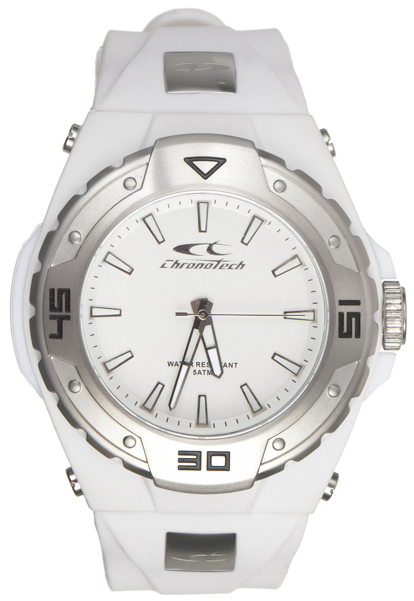 Часы наручные CHRONOTECH RW0017, Мужские, цвет Белый, размер 47х51ммRW0017 Часы наручные CHRONOTECH RW0017, Мужские, цвет Белый, размер 47х51ммRW0017Часы наручные CHRONOTECH RW0017 50м (5 АТМ)
