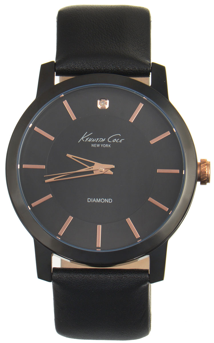 Часы наручные мужские Kenneth Cole, цвет: черный. IKC8106IKC8106 Часы наручные мужские Kenneth Cole, цвет: черный. IKC8106IKC8106Стильные мужские часы Kenneth Cole выполнены из нержавеющей стали и минерального стекла. Циферблат изделия дополнен символикой бренда и украшен бриллиантовой вставкой. Часы оснащены кварцевым механизмом с тремя стрелками, полированным корпусом, устойчивым к царапинам минеральным стеклом, степенью влагозащиты 3atm. Ремешок с классической застежкой-пряжкой выполнен из натуральной кожи с тиснением под рептилию. Часы поставляются в фирменной упаковке. Часы Kenneth Cole подчеркнут мужской характер и отменное чувство стиля их обладателя.
