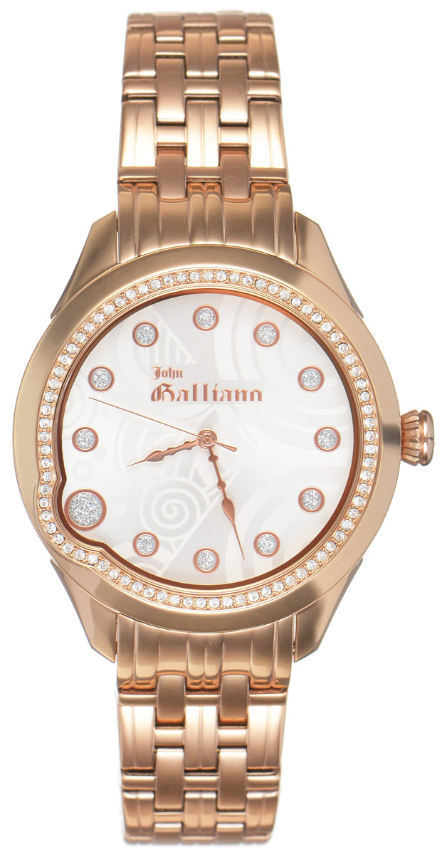 Часы наручные женские Galliano, цвет: золотой. R2553130503R2553130503 Часы наручные женские Galliano, цвет: золотой. R2553130503R2553130503Наручные женские часы Galliano произведены из материалов самого высокого качества на базе новейших технологий. Они оснащены точным кварцевым механизмом. Корпус часов изготовлен из нержавеющей стали с PVD-покрытием и инкрустирован стразами, циферблат защищен минеральным стеклом. Ремешок выполнен из нержавеющей стали с PVD-покрытием и оснащен практичной раскладывающейся застежкой. Циферблат круглой формы оснащен отметками, а так же тремя стрелками - часовой, минутной и секундной. Часы являются водостойкими - 3АТМ. Изделие укомплектовано в стильную фирменную коробку с названием бренда. Наручные часы Galliano созданы для современных девушек, которые не желают потерять свою индивидуальность в городской суете.