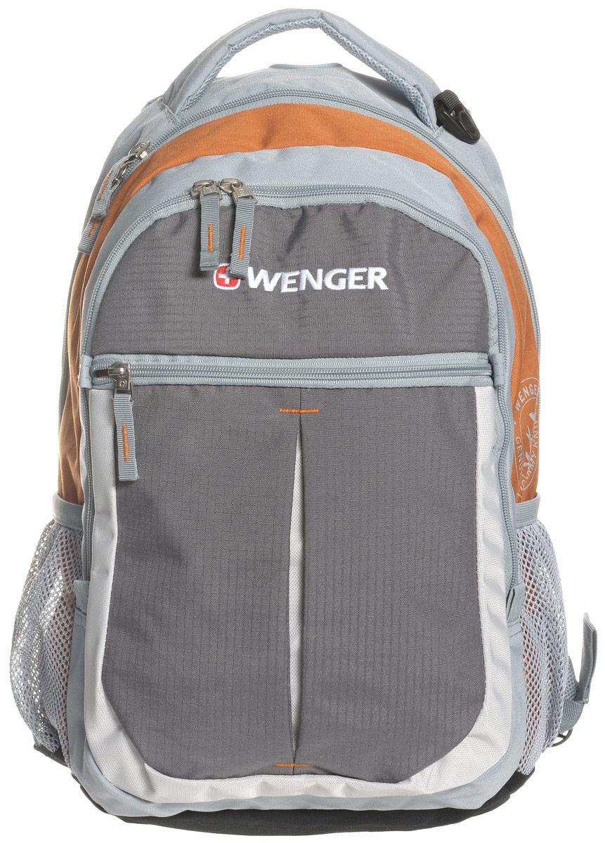 Рюкзак городской Wenger Montreux, цвет: серый, оранжевый, 22 л13854715 Рюкзак городской Wenger Montreux, цвет: серый, оранжевый, 22 л13854715Высококачественный и стильный, надежный и удобный, а главное прочный рюкзак Wenger Montreux. Благодаря своей многофункциональности данный рюкзак позволяет удобно и легко укладывать свои вещи. Для ноутбука есть специальное мягкое отделение под спинкой. А для мелочей, типа ключей, ручек, мобильного телефона и др. имеется карман-органайзер. Рюкзак изготовлен из прочных, современных материалов и надежной, стильной фурнитуры. Современные технологии и продуманная конструкция обеспечивают рюкзаку удобство и надежность.