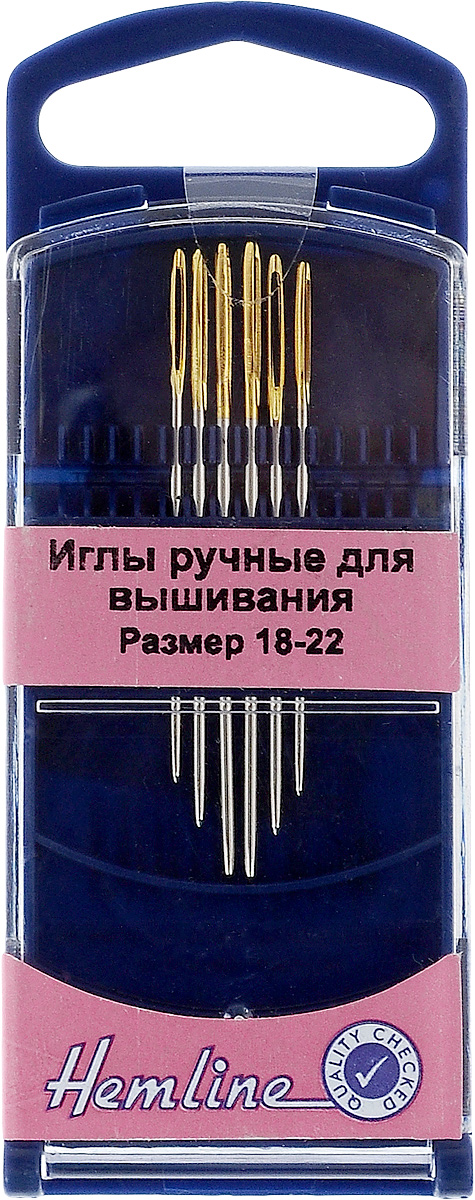 Иглы ручные для вышивания Hemline, с закругленным кончиком, №18-22, 6 шт283G.1822 Иглы ручные для вышивания Hemline, с закругленным кончиком, №18-22, 6 шт283G.1822Ручные иглы для вышивания Hemline выполнены из высококачественной стали. Закругленный кончик игл при вышивании не рвет канву. Специальное увеличенное ушко позволяет продевать пряжу для вышивания и толстые нити. Усовершенствованные, для многократного применения. Для удобного и безопасного хранения предусмотрен пластиковый контейнер. Размер: №18-22. Длина игл: 4 см, 4,5 см, 5 см.