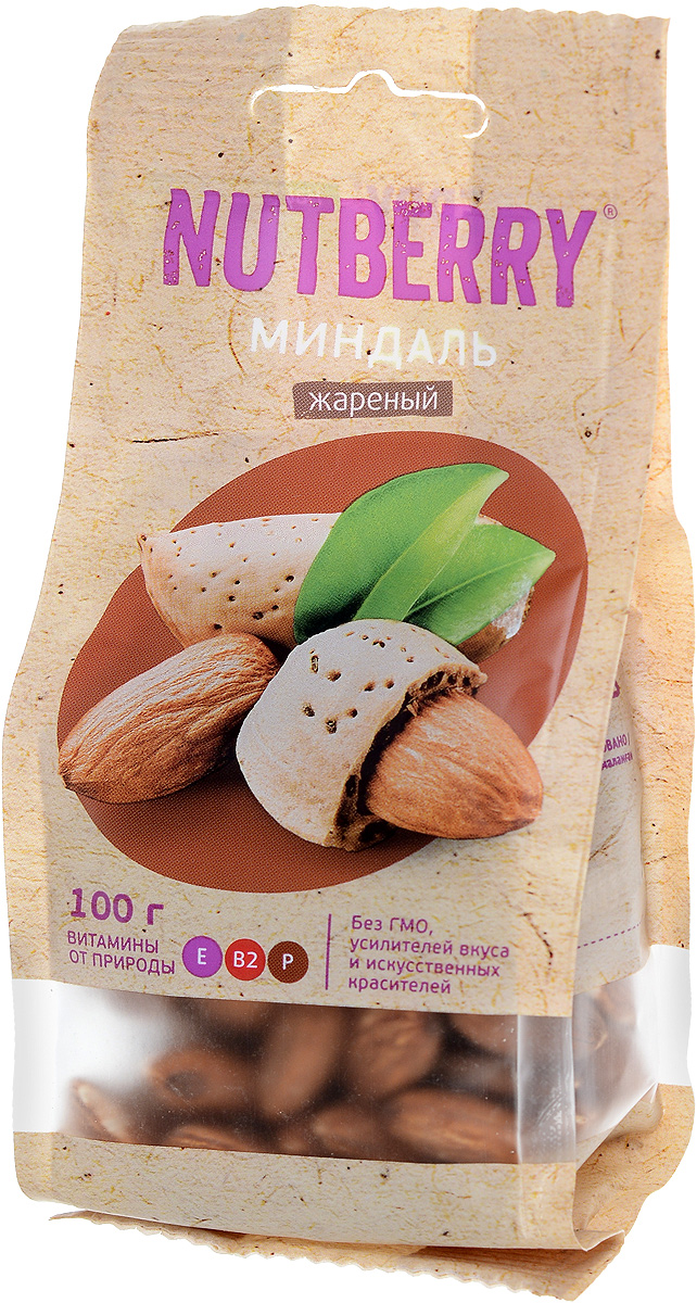 Nutberry миндаль жареный, 100 г4620000677086 Nutberry миндаль жареный, 100 г4620000677086Миндаль - чудесный орех, который имеет насыщенный, легкий и чуть горьковатый вкус. Польза миндаля: полезен при гипертонии, кроме того миндаль рекомендуют всем лицам, достигшим тридцатилетнего возраста, в качестве профилактического средства от атеросклероза при повышенном уровне холестерина.