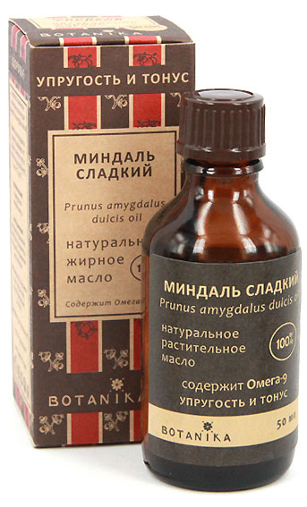 Botanika Жирное масло Сладкий миндаль, 50 мл00007867 Botanika Жирное масло Сладкий миндаль, 50 мл00007867Масло сладкого миндаля - это легкое питающее средство с нежнейшей текстурой, активно используемое в косметологии для ухода за кожей и волосами. Делает кожу более ровной, эластичной. Масло сладкого миндаля применяется для ухода за чрезмерно сухой и воспаленной кожи. Для обогащения косметических средств (кремы, шампуни, бальзамы, молочко), в качестве основы для косметических масок, для массажа, укрепления ногтевой пластины и кутикулы, в качестве основы масок для волос.