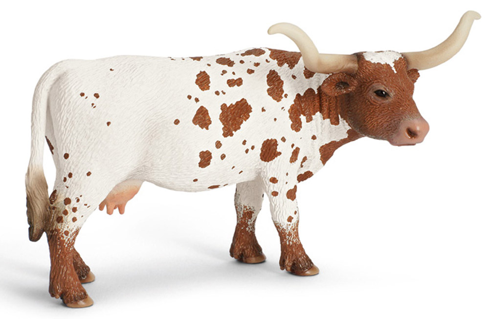 Schleich Фигурка Корова Техасский лонгхорн13685 Schleich Фигурка Корова Техасский лонгхорн13685Фигурка Schleich Корова. Техасский лонгхорн изображена с детальной точностью: бело-коричневый окрас и анатомия тела идеально повторяют породу. Длинные рога - главное украшение лонгхорна. Фигурка коровы станет одним из элементов для игрушечной фермы или войдет в домашнюю коллекцию животных. Играя с фигуркой коровы, ребенок будет раскрывать свой творческий потенциал, научится вести хозяйство и заботиться о животных. Фигурка раскрашена вручную.