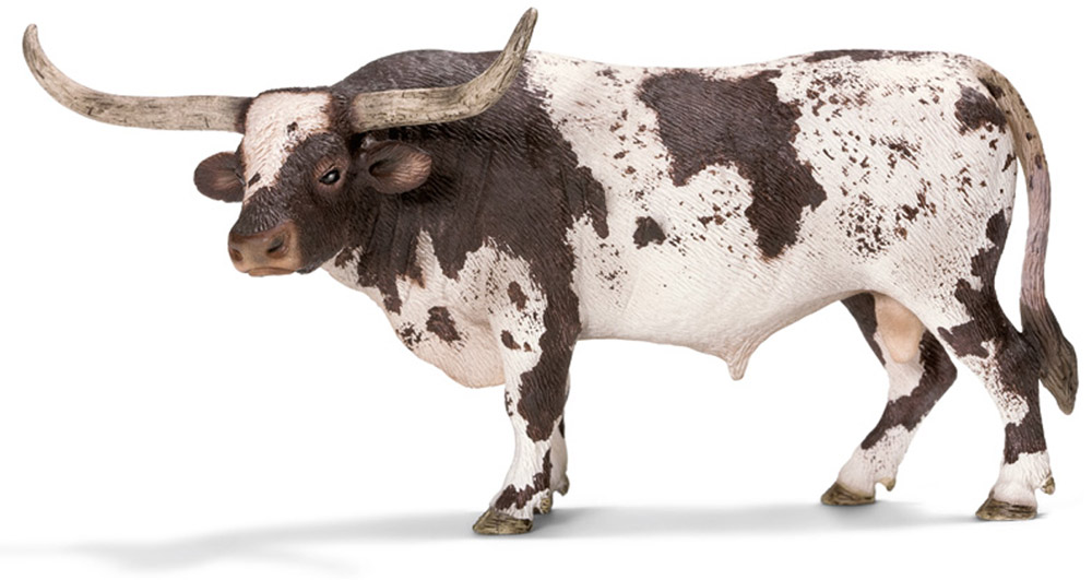 Schleich Фигурка Бык Техасский лонгхорн13721 Schleich Фигурка Бык Техасский лонгхорн13721Рога техасского быка лонгхорн могут достигать в длину до двух метров. Эта порода длиннорогих быков была на грани исчезновения в двадцатые годы XX века. Сейчас эта порода техасских быков выводится с целью получения мяса. Фигурка Schleich Бык. Техасский лонгхорн выполнена из каучукового пластика, раскрашивалась вручную. С помощью фигурки ребенок сможет дополнить свою ферму со скотным двором. Выдумывая сюжетно-ролевые игры, малыш развивает воображение и осваивает новые социальные взаимоотношения.