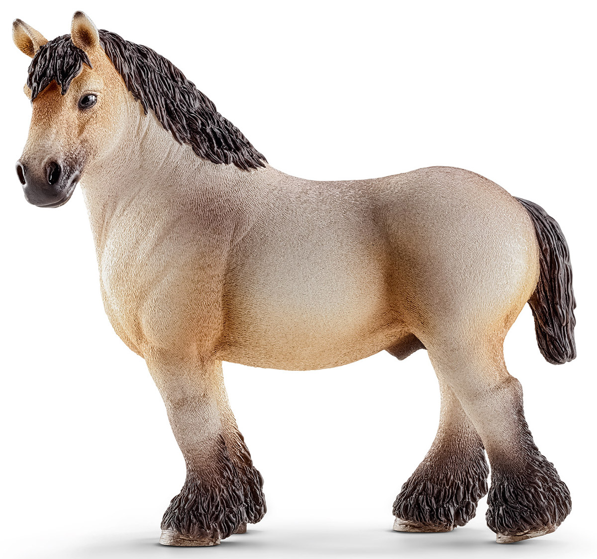 Schleich Фигурка Арденский жеребец13778 Schleich Фигурка Арденский жеребец13778Фигурка Schleich Арденский жеребец разнообразит игру вашего ребенка и станет достойным пополнением его коллекции лошадей. Прекрасно выполненные фигурки Schleich отличаются высочайшим качеством игрушек ручной работы. Все они создаются при постоянном сотрудничестве с Берлинским зоопарком, а потому являются максимально точной копией настоящих животных. Каждая фигурка разработана с учетом исследований в области педагогики и производится как настоящее произведение для маленьких детских ручек. Лошадь этой породы очень тяжеловесна и вынослива. Их использовали рыцари в своих боях. Эти лошади также использовались Наполеоном во времена своих великих сражений.