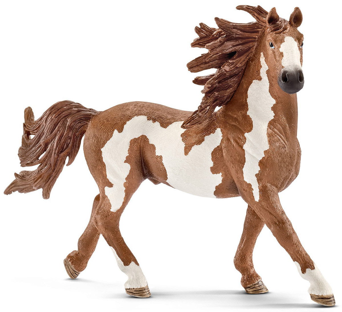 Schleich Фигурка Жеребец Пинто13794 Schleich Фигурка Жеребец Пинто13794Фигурка Schleich Жеребец Пинто - яркая игрушка, которая станет прекрасным подарком и основой для игр вашего ребенка с лошадьми. Фигурки Schleich выполнены из безопасного для здоровья детей каучукового пластика с максимальной точностью, каждая фигурка раскрашивается вручную. Реалистичные фигурки детально точно воспроизводят настоящих животных, обитателей различных стран. Ребенок сможет изучать особенности их строения, поведения и питания. Фигурки Schleich - превосходный педагогический материал для использования дома и в образовательных учреждениях. Популярные в США лошади породы Пинто отличаются резвостью и ярким окрасом. Ученые США внимательно изучают окрас, характерные особенности и поведение лошадей Пинто.