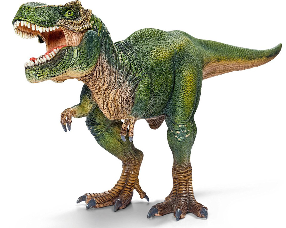 Schleich Фигурка Тираннозавр Рекс 1452514525 Schleich Фигурка Тираннозавр Рекс 1452514525Тираннозавр Рекс - самый крупный из всех известных динозавров. Его не просто так назвали царем. Только представьте хищника размером с пятиэтажный дом, охотящегося именно за вами. Такое зрелище внушает страх! Тираннозавр Рекс - самый известный ящер-титан. Именно его чаще всего делают героем фильмов про динозавров. И хотя его скорость бега равна человеческой, но от столь искусного хищника не могли защититься даже другие динозавры. Тираннозавр Рекс без труда передвигался на задних лапах, имел самый сильный укус и питался плотью существ, живших в последней четверти мелового периода. А свой огромный и тяжелый хвост он использовал и как средство защиты, и как балансир при перемещении. Фигурка Schleich Тираннозавр Рекс имеет подвижную нижнюю челюсть.