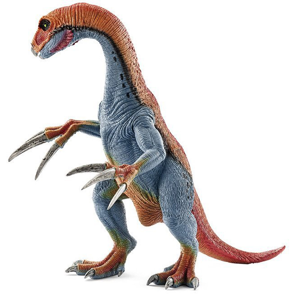 Schleich Фигурка Теризинозавр14529 Schleich Фигурка Теризинозавр14529Древний динозавр, проживавший на земле много миллионов лет назад, представлен в виде стоящего на задних лапах теризинозавра сине-оранжевого цвета. Теризинозавр отличается от своих сородичей невероятно длинными когтями, которые помогали ему находить пищу и сражаться с врагами. Игрушка динозавра выполнена из качественного каучукового пластика, который безопасен для детей и не вызывает аллергию. Динозавр станет достойным пополнением красочной коллекции. Фигурка Schleich Теризинозавр имеет подвижную нижнюю челюсть и подвижные передние лапы, что сделает игру более увлекательной и оживленной.