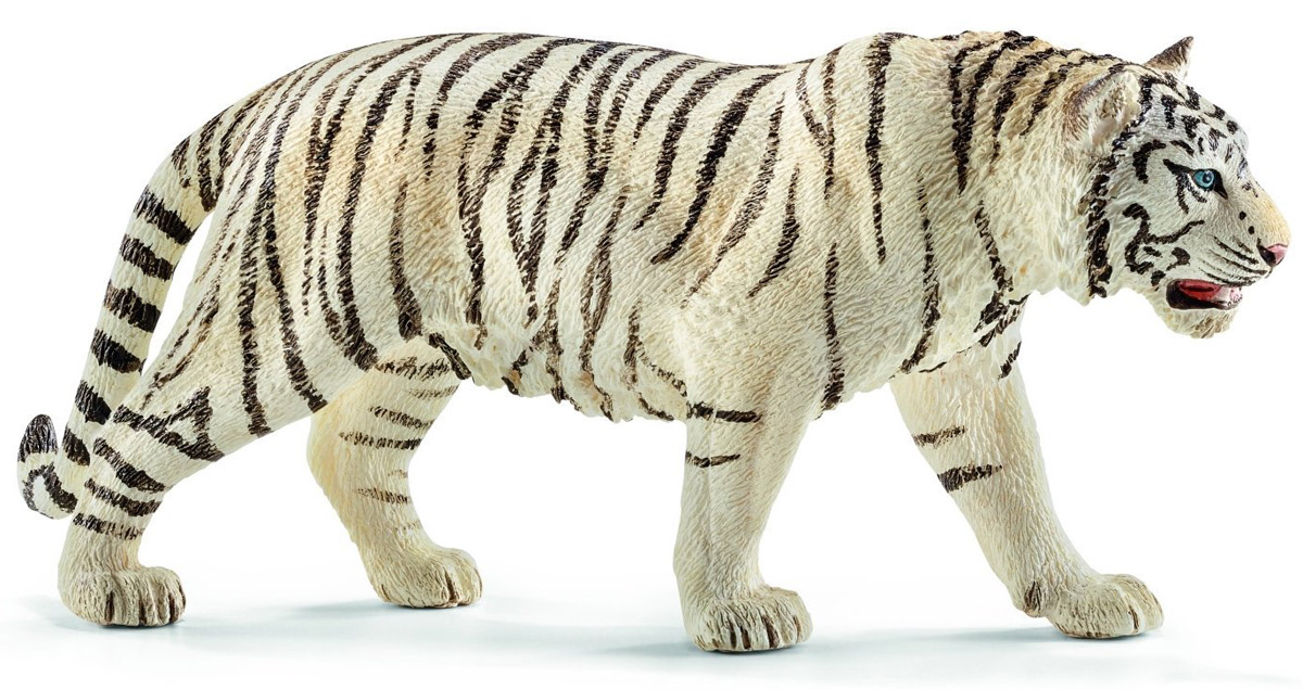 Schleich Фигурка Белый тигр14731 Schleich Фигурка Белый тигр14731Белые тигры невероятно красивые и редкие животные. У них белоснежный мех и яркие черные полоски. Сейчас белые тигры, как правило, живут в зоопарках и находятся под угрозой исчезновения. Фигурка Schleich Белый тигр - яркая и реалистичная игрушка для вашего ребенка, которая разнообразит его игры. Фигурка тигра выполнена в черно-белом цвете. Тигр стоит на четырех лапках, у него яркие голубые глазки. Игрушка тигра выполнена из качественного каучукового пластика, который безопасен для детей и не вызывает аллергию. Прекрасно выполненные фигурки Schleich отличаются высочайшим качеством игрушек ручной работы. Все они создаются при постоянном сотрудничестве с Берлинским зоопарком, а потому являются максимально точной копией настоящих животных. Каждая фигурка разработана с учетом исследований в области педагогики и производится как настоящее произведение для маленьких детских ручек.