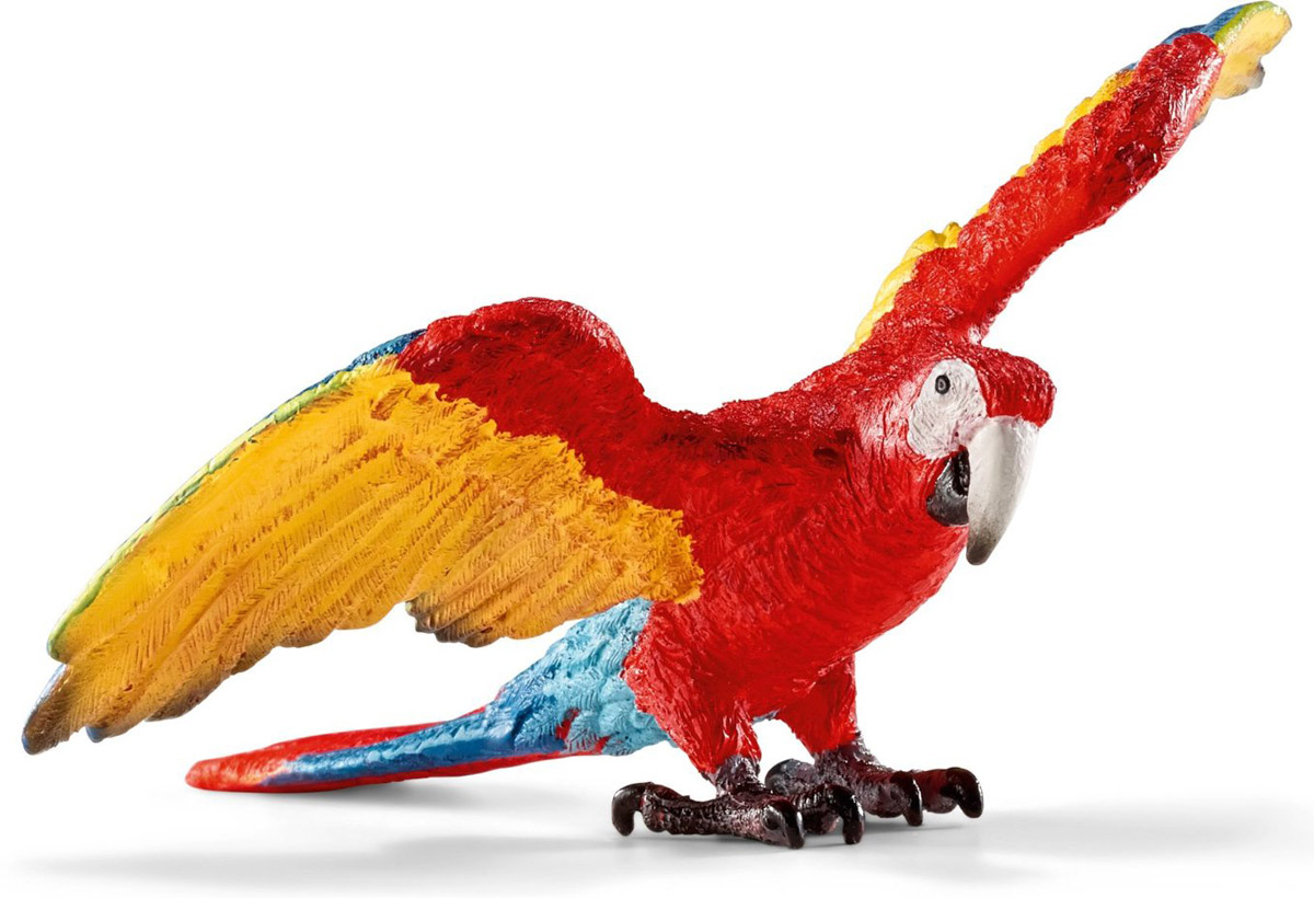 Schleich Фигурка Ара14737 Schleich Фигурка Ара14737Фигурка Schleich Ара порадует всех детей и поклонников миниатюрных коллекционных игрушек. Ара - большой и невероятно красивый попугай, проживающий в странах Южной Америки. Попугаи живут небольшими стайками, питаются спелыми фруктами и орехами. Фигурки Schleich познакомят вашего ребенка с представителями экзотической природы и обитателями далеких стран. Все фигурки прекрасно сочетаются с другими игрушками Schleich и создают неограниченное количество сюжетов для игр. Уникальность фигурок заключается в ручном оформлении каждого изделия. Красивый попугай, сидящий на ветке дерева, грациозно расправил свои крылья. У него яркое оперение. Фигурка создана по новейшим технологиям и изготовлена из нетоксичного гипоаллергенного каучукового пластика, который абсолютно безопасен для здоровья ребенка.