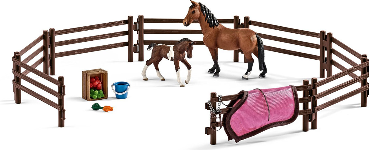 Schleich Загон для животных 4219242192 Schleich Загон для животных 4219242192Загон для животных Schleich приведет в восторг всех любителей игрушечных лошадей и наездниц. Набор позволит ребенку устроить увлекательные сюжетные игры со своими любимыми лошадками и наездницами. В набор входят детали для сборки загона. Фигурки и аксессуары не входят в комплект! Компания Schleich специализируется на выпуске детских игрушек, знакомящих с окружающей средой, развивающих творческое мышление, мелкую моторику рук.