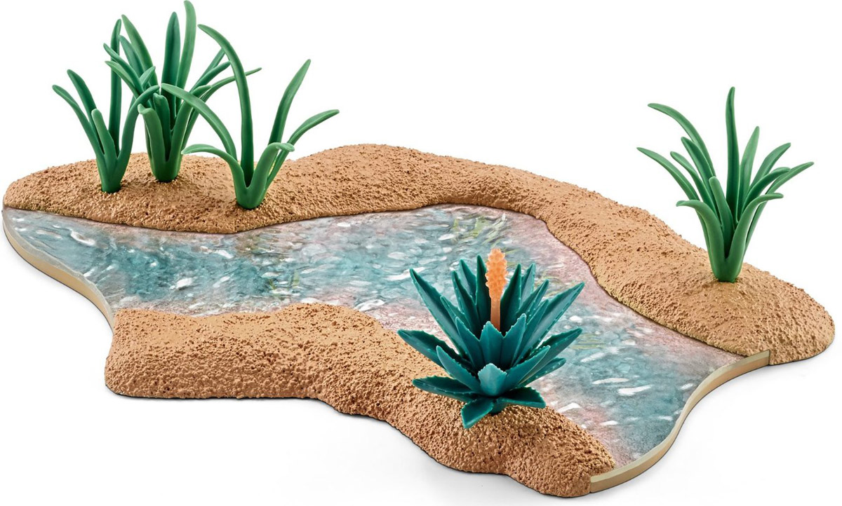Schleich Ручей с кустарниками42255 Schleich Ручей с кустарниками42255Ручей с кустарниками Schleich - восхитительный игровой аксессуар, который произведет впечатление на каждого и ребенка и увлекающегося коллекционера. Такие животные, как гну, зебры и антилопы, должны переходить реку с осторожностью. Голодные крокодилы часто охотятся вблизи брода. Нил простирается на 7 километров, что делает его самой длинной рекой в мире. Без воды животным не выжить в палящем климате Африки. Водяные источники, озера и водопады являются оазисами, где они могут утолить жажду после долгого путешествия. Вода, тем не менее, также представляет большую опасность. Крокодилы только и ждут, когда доверчивые животные подойдут поближе к воде, чтобы атаковать. Иногда рептилии также прячутся в камышах, растущих на берегу. Данный игровой элемент станет прекрасным подарком для всех поклонников диких животных, с которыми будет интересно устраивать увлекательные игры и наслаждаться красочными фигурами животных.