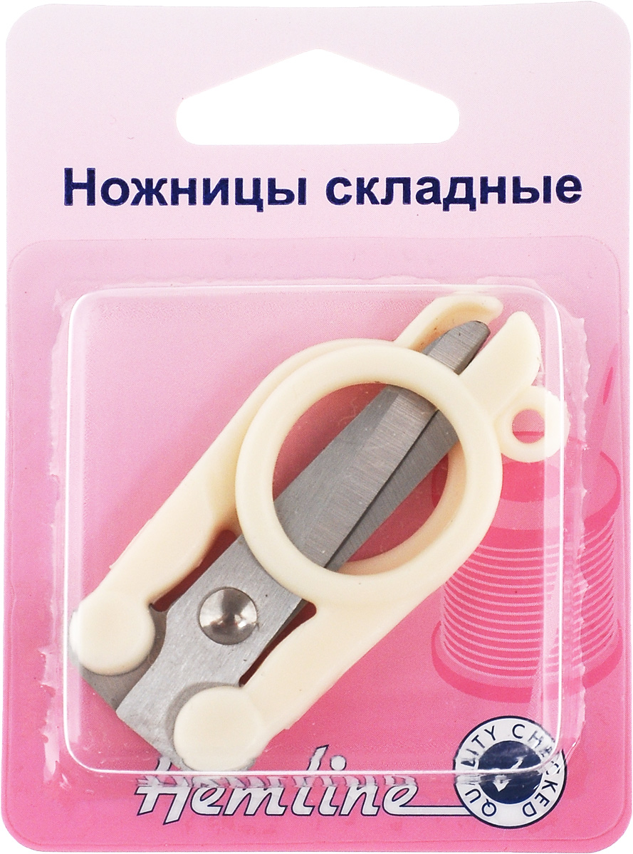 Ножницы складные Hemline353.F Ножницы складные Hemline353.FСкладные ножницы Hemline, изготовленные из прочного металла, будут удобны в дороге и безопасны для хранения. Их можно носить на брелоке или в дамской сумочке. Изделие оснащено удобными пластиковыми ручками. Ножницы предназначены для обработки краев изделия и обрезания рабочих ниток. Размер (в сложенном виде): 6 х 3 х 1 см. Длина лезвий: 5,5 см.