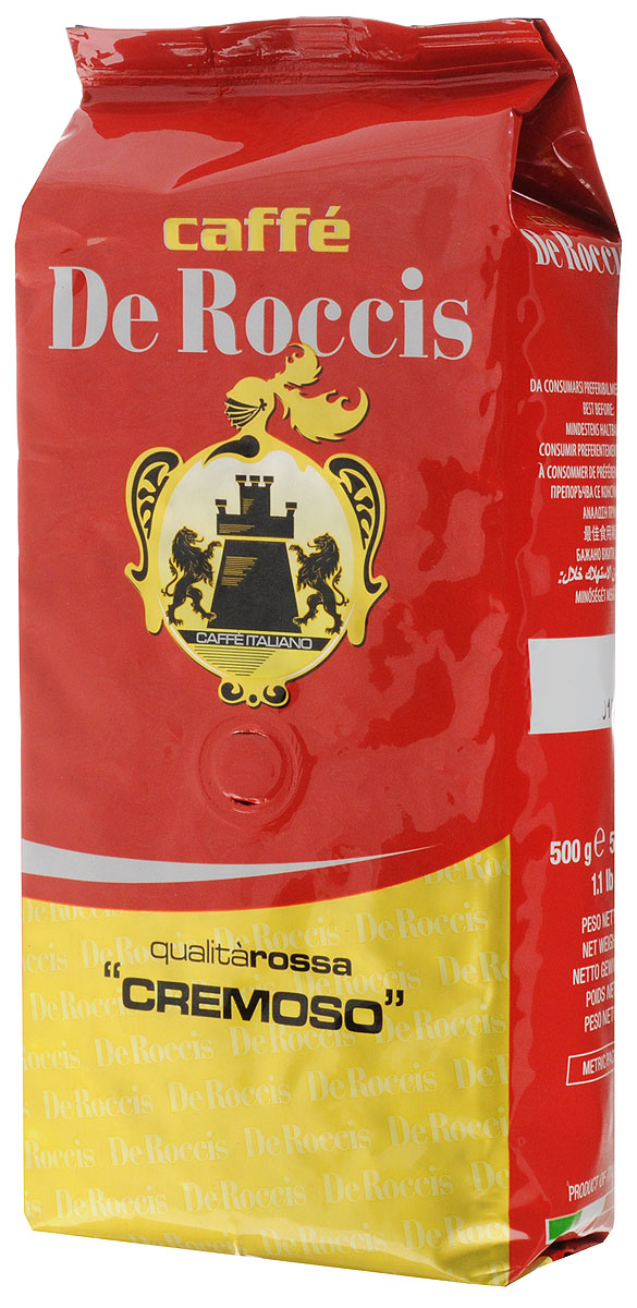 De Roccis Rossa Cremoso кофе в зернах, 500 г8016115000516 De Roccis Rossa Cremoso кофе в зернах, 500 г8016115000516Кофейный купаж De Roccis Rossa Cremoso средней сладости создан из лучших сортов зерен Арабики и Робусты, придающих напитку длительное послевкусие и тонкий аромат.