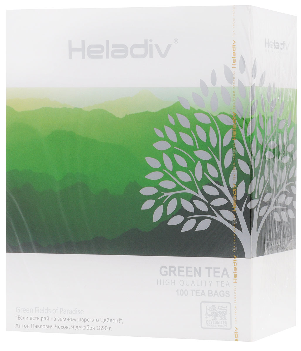 Heladiv Green Tea чай зеленый в пакетиках, 100 шт4791007008378 Heladiv Green Tea чай зеленый в пакетиках, 100 шт4791007008378Превосходный зеленый чай Heladiv обладает приятным насыщенным вкусом, изысканным ароматом и настоем золотистого цвета.