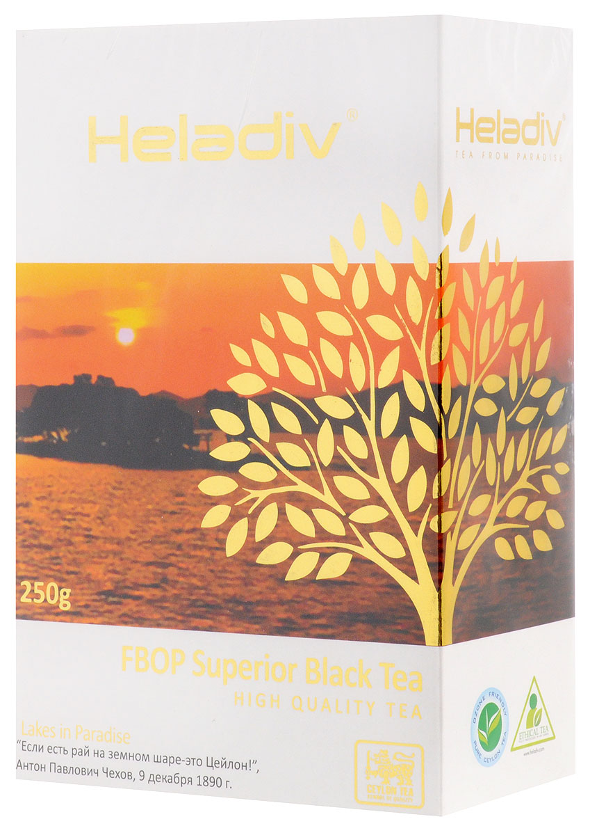 Heladiv FBOP Superior чай черный листовой с типсами, 250 г4791007008712 Heladiv FBOP Superior чай черный листовой с типсами, 250 г4791007008712Heladiv FBOP Superior - резаный черный байховый чай, содержащий не слишком скрученные листья со значительной примесью листовых почек - типсов. Содержание типсов придает этому чаю дополнительный аромат и вкус, они являются природным источником антиоксидантов. Данный напиток обладает приятным, насыщенным вкусом, изысканным ароматом и настоем темного цвета.