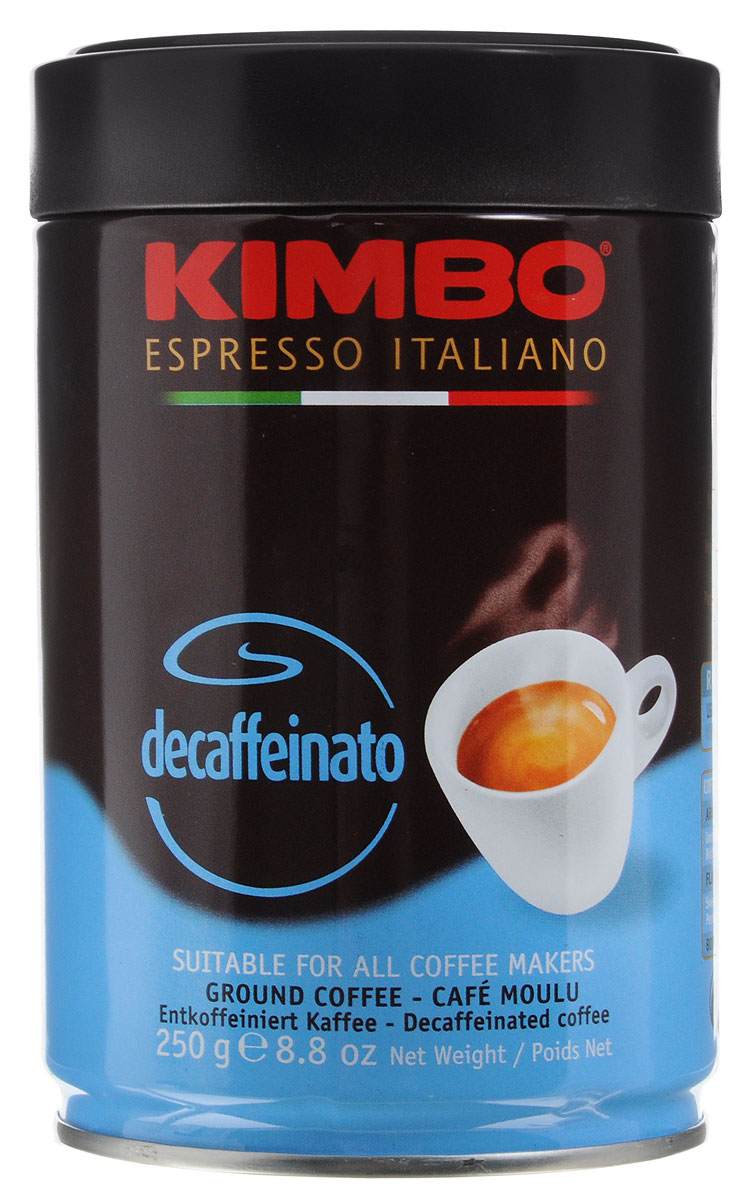 Kimbo Decaffinato декофеинизированный молотый кофе, 250 г8002200301415 Kimbo Decaffinato декофеинизированный молотый кофе, 250 г8002200301415Kimbo Decaffinato - великолепный итальянский кофе с низким содержанием кофеина, который сохранил насыщенный аромат и богатый вкус классического эспрессо.