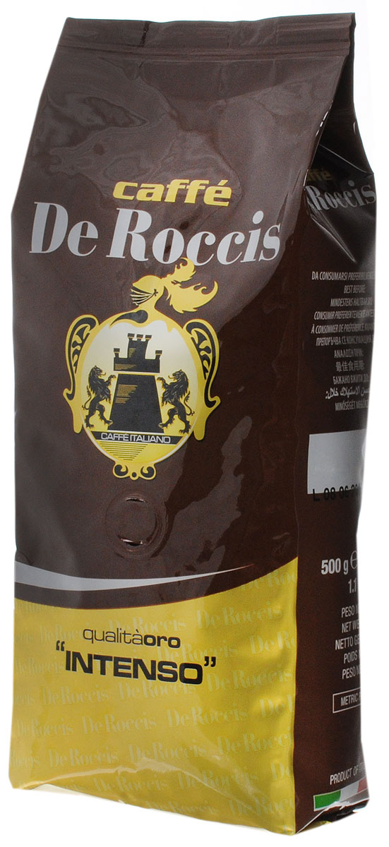 De Roccis Oro Intenso кофе в зернах, 500 г8016115000295 De Roccis Oro Intenso кофе в зернах, 500 г8016115000295De Roccis Oro Intenso - кофейная смесь, наделяющая эспрессо глубоким вкусом, а специальная обжарка придает напитку незабываемый насыщенный аромат.