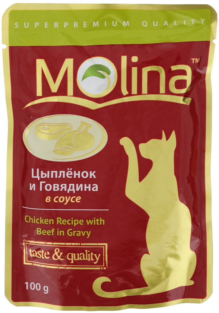 Консервы для кошек Molina, с цыпленком и говядиной в соусе, 100 г4620002671112 Консервы для кошек Molina, с цыпленком и говядиной в соусе, 100 г4620002671112Консервы для кошек Molina - это высококачественный, сбалансированный, натуральный продукт, который содержит все необходимые компоненты, обеспечивающие организм ваших питомцев энергией, витаминами и минеральными веществам, необходимыми для здорового роста и развития. Консервы изготовлены из натурального мяса цыпленка и говядины в ароматном соусе. Консервы Molina - польза натуральных ингредиентов для долгой и здоровой жизни вашего питомца. Товар сертифицирован.