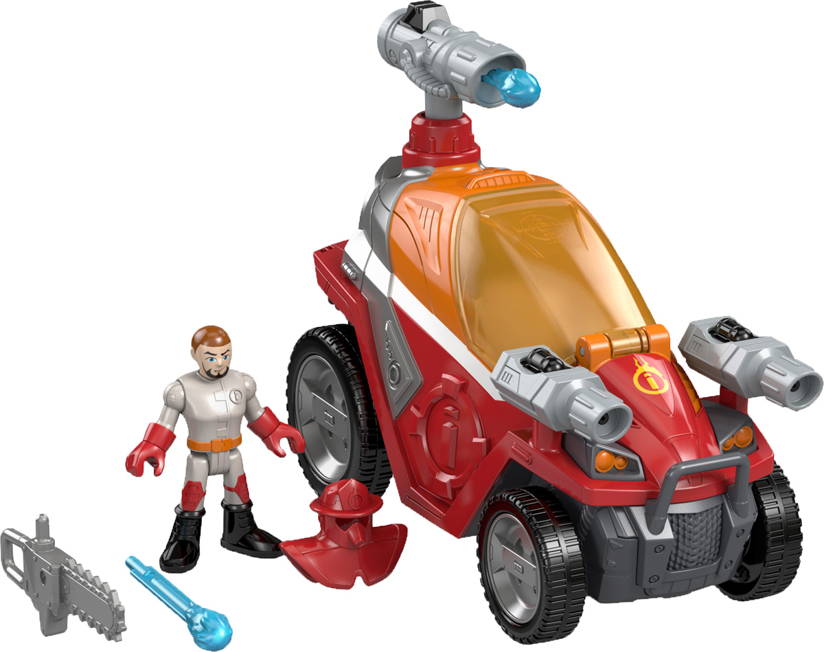 Imaginext Пожарный автомобильCJM91_CFC14 Imaginext Пожарный автомобильCJM91_CFC14Пожарный автомобиль Imaginext - отличный подарок для вашего мальчика. В комплект входят: фигурка пожарника и аксессуары. Машинка с откидной кабиной оснащена водяными пушками, которые тушат пожар еще эффективнее. Пушка, установленная на крыше, при нажатии на кнопочку стреляет водяным снарядом. Фигурка спасателя облачена в серую форму и красный защитный шлем, который при желании можно снять. А водяные пушки можно устанавливать на капоте пожарной машинки и закреплять в руках пожарного. С такой игрушкой день будет наполнен увлекательными и одновременно познавательными играми.