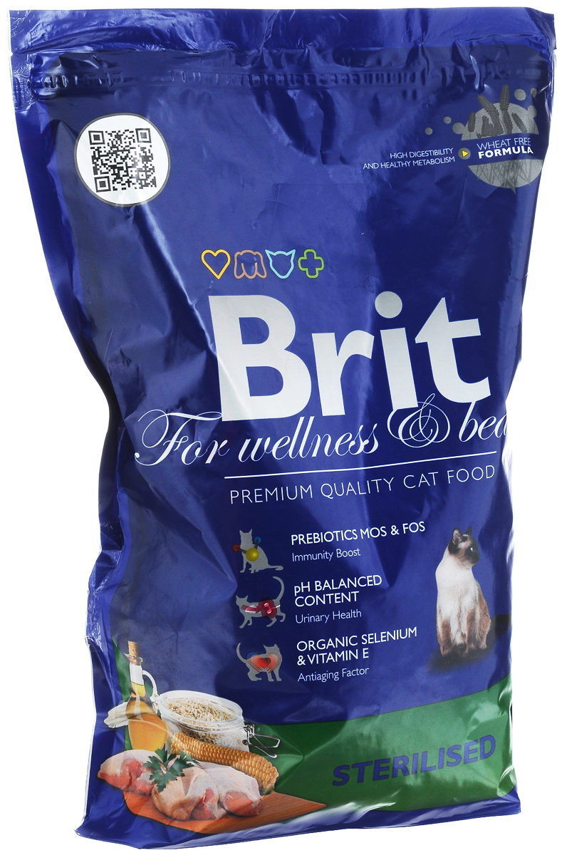 Корм сухой Brit Premium для стерилизованных кошек и кастрированных котов, 1,5 кг8594031443902 Корм сухой Brit Premium для стерилизованных кошек и кастрированных котов, 1,5 кг8594031443902Сбалансированный полнорационный корм Brit Premium предназначен для стерилизованных кошек и кастрированных котов. Основные достоинства: - Не содержит пшеницы, что максимально снижает пищевую аллергию. - Содержит пребиотики MOS и FOS, способствуя повышению иммунитета и поддержанию здоровой микрофлоры кишечника. - Содержит органический селен и витамин Е - факторы замедляющие процессы старения. Товар сертифицирован.