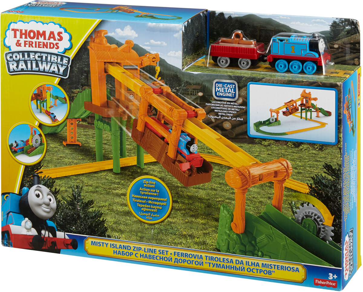 Thomas & Friends Железная дорога Переправа на Туманном островеDGC12 Thomas & Friends Железная дорога Переправа на Туманном островеDGC12На Туманном острове у Томаса важное дело. Старый кран Кряхтун нагружает его бревнами, которые нужно отвезти на лесопилку. Подвижный крюк крана позволяет брать бревна и отправлять их в грузовой вагон Томаса. Когда Томас добирается до поворота и поднимается на холм, рельсы неожиданно обрываются! К счастью, Томас находит переправу и… ух! Железная дорога Thomas & Friends Переправа на Туманном острове в форме восьмерки поможет Томасу переправиться через опасное место и добраться до лесопилки. Для большего веселья пилу на лесопилке можно раскрутить! В набор входят элементы железной дороги, паровозик Томас, грузовой вагон, груз. Набор совместим с другими дорогами Collectible Railway (продаются отдельно).