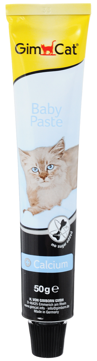 Паста для котят GimCat Baby, с кальцием, 50 г4002064406046 Паста для котят GimCat Baby, с кальцием, 50 г4002064406046Паста GimCat Baby содержит 12 основных витаминов для укрепления иммунитета вашего котенка. Входящий в состав кальций важен для формирования костей. правильного развития скелета и зубов. Котятам необходимо вдвое больше витаминов и кальция, чем взрослым кошкам. Таурин поддерживает хорошее зрение и правильную работу сердца. Комплекс питательных веществ и пищевых волокон в сочетании с кальцием укрепляет организм животного. Также рекомендуется кормящим кошкам. Без добавления сахара. Товар сертифицирован.