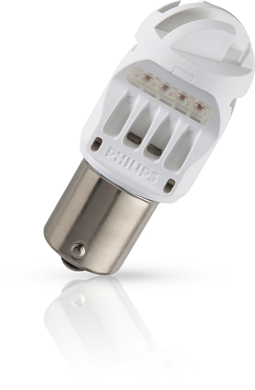 Сигнальные светодиодные лампы LED Vision Red intense P21W, 1 шт. 12839REDB112839REDB1 Сигнальные светодиодные лампы LED Vision Red intense P21W, 1 шт. 12839REDB112839REDB1Яркий красный свет светодиодных ламп P21 придаст стильный вид вашему автомобилю. Усовершенствованный цоколь обеспечивает удобство установки - впечатляющее светодиодное решение. Сверхдолгий срок службы и великолепное качество. Долговечное светодиодное решение 70 лм. Светодиодные лампы, представленные на рынке, обеспечивают высокий начальный уровень светового излучения, однако через минуту свет становится более тусклым из-за того, что плохо отводится тепло. Благодаря оптимальному терморегулированию светодиоды Philips обеспечивают стабильный световой поток 70 лм. Быстрый отклик и увеличенная длина луча. Светодиодные стоп-сигналы и/или габаритные огни Philips включаются быстрее, что обеспечивает транспортному средству, движущемуся сзади, дополнительно 9 метров для торможения (при скорости 115 км/ч). Оптимальное излучение света благодаря технологии MirrorFlux. Излучение света оптимизировано для рефлекторов стоп-сигналов и/или габаритных огней...