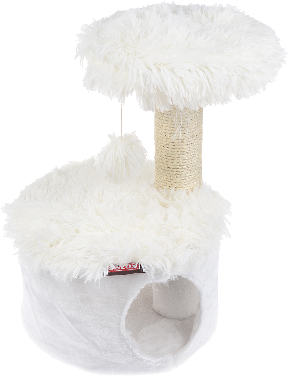 Домик для кошек Zolux Yeti One, с когтеточкой, цвет: белый, 35 х 35 х 52,5 см3336020040700 / 504070YEB Домик для кошек Zolux Yeti One, с когтеточкой, цвет: белый, 35 х 35 х 52,5 см3336020040700 / 504070YEBБольшой, уютный домик с когтеточкой Zolux Yeti One отлично подойдет для котят и взрослых кошек. Изделие выполнено из дерева и обтянута искусственным мехом. Круглый домик расположен на небольшой подставке, а сверху устанавливается когтеточка с игрушкой. Такой домик станет не только идеальным местом для подвижных игр вашего любимца, но и местом для отдыха. Благодаря столбику-когтеточке, обернутой веревками из сизаля, ваша кошка удовлетворит природную потребность точить когти, что поможет сохранить вашу мебель и ковры. Для приучения любимца к когтеточке можно натереть ее сухой валерьянкой или кошачьей мятой. Длина когтеточки: 27 см. Диаметр отверстия: 16 см.