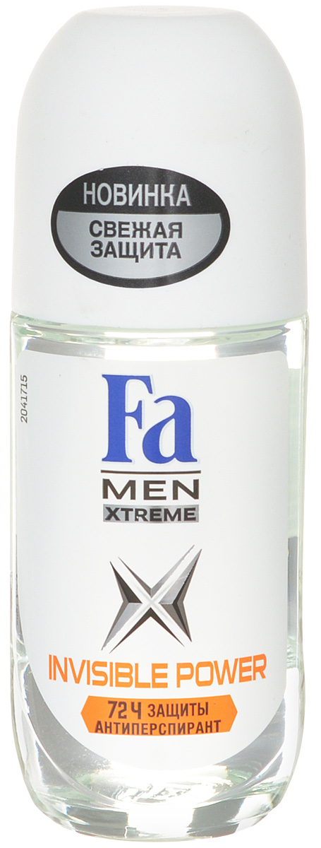 FA MEN Xtreme Дезодорант роликовый Invisible, 50 мл12085438 FA MEN Xtreme Дезодорант роликовый Invisible, 50 мл12085438Fa Men Invisible Power – Защита против пота, запаха и следов. Специальная формула обеспечивает надежную защиту от белых, желтых и масляных следов на одежде. Научно доказано: 72ч защиты от пота и запаха Хорошая переносимость кожей подтверждена дерматологами. Также почувствуйте притягательную свежесть, принимая душ с гелем для душа Fa Men.